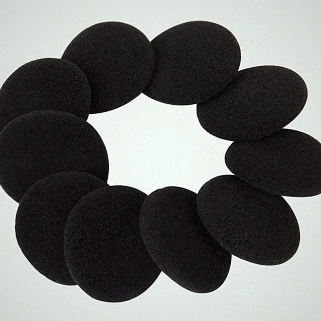 Ohrpolster Ersatz, 5 Paar, 5cm, rund, Polyurethan, Schwarz, kompatibel 50mm