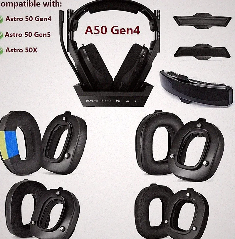 Ohrpolster für Logitech Astro A50 Gen4 Gen5 A50X Gaming-Kopfhörer Earpads