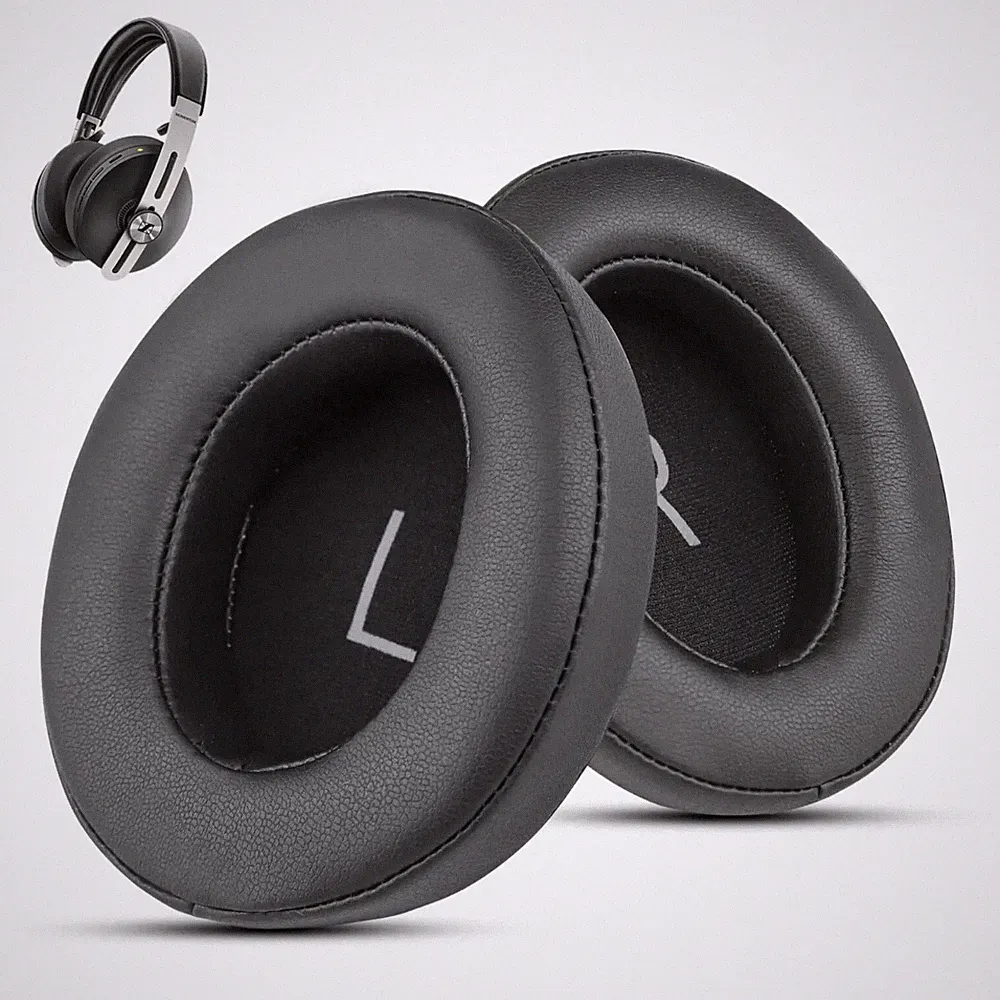 Ohrpolster für Sennheiser Kopfhörer Momentum 3 Over Ear Kunstleder Schwarz