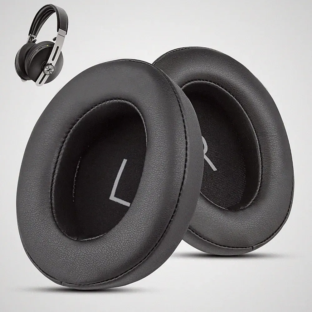 Ohrpolster für Sennheiser Kopfhörer Momentum 3 Over Ear Kunstleder Schwarz