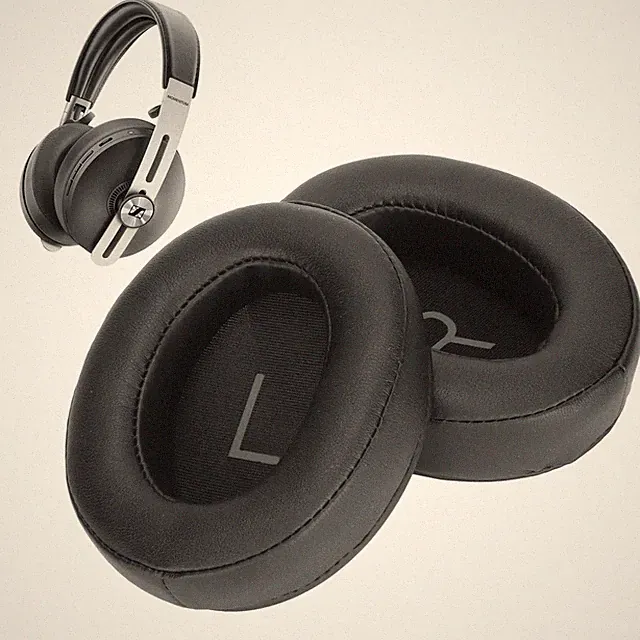 Ohrpolster für Sennheiser Momentum 3 Over Ear Kunstleder Schwarz mit Einrastring