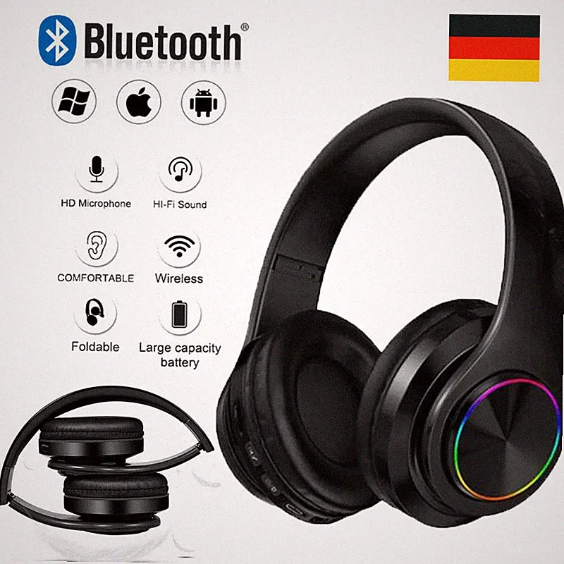 On Ear Kabellos Kopfhörer Kabellos Stereo Bass Kopfhorer Faltbare Bluetooth 5.0