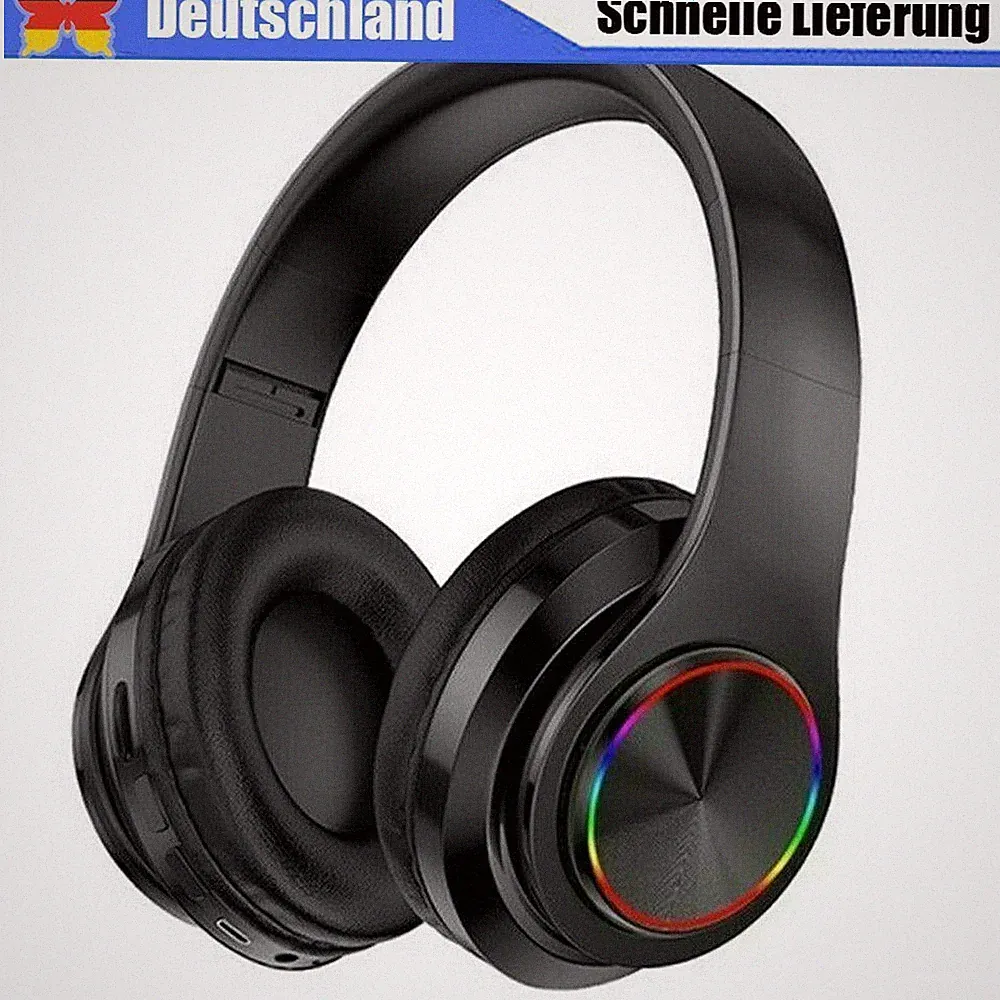 On Ear Kopfhörer Bluetooth 5.0 Stereo Bass Kopfhorer Kabellos Faltbare Schwarz