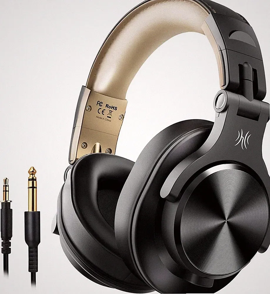 OneOdio A70 Bluetooth Kopfhörer Over Ear 72h HiFi Stereo kabellos 6,35mm Gold
