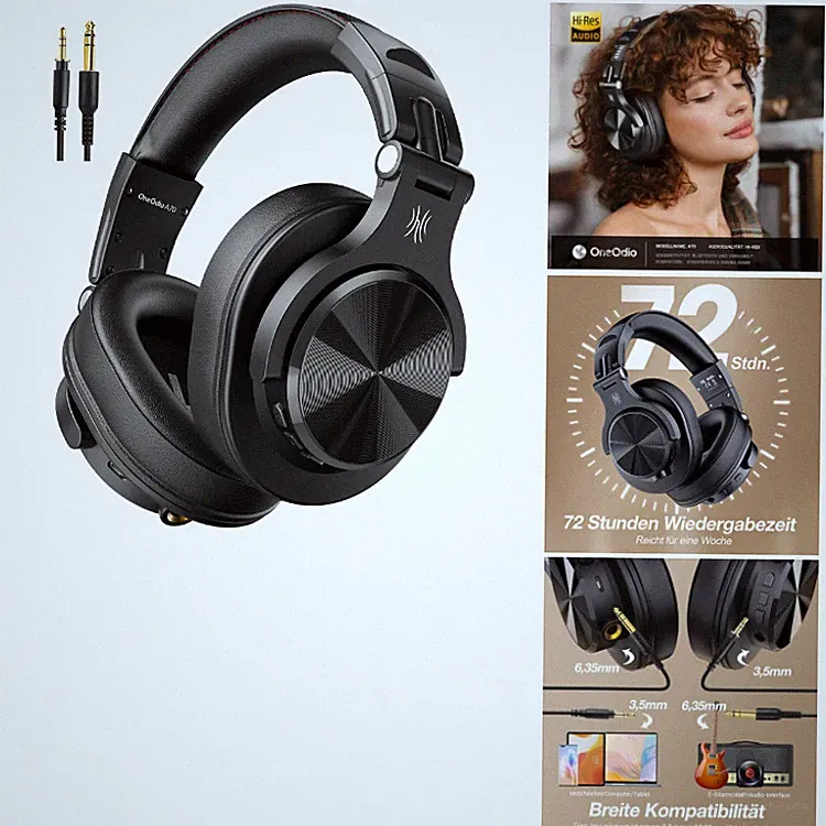 OneOdio A70 Fusion Bluetooth Kopfhörer Over Ear, 72 Std Spielzeit, 40mm Treiber