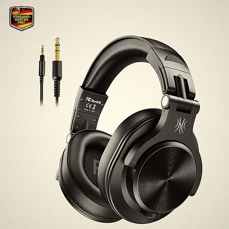 OneOdio DJ Kopfhörer Over Ear mit 6,35 3,5mm Klinke, 40mm Treiber, für E-Drum