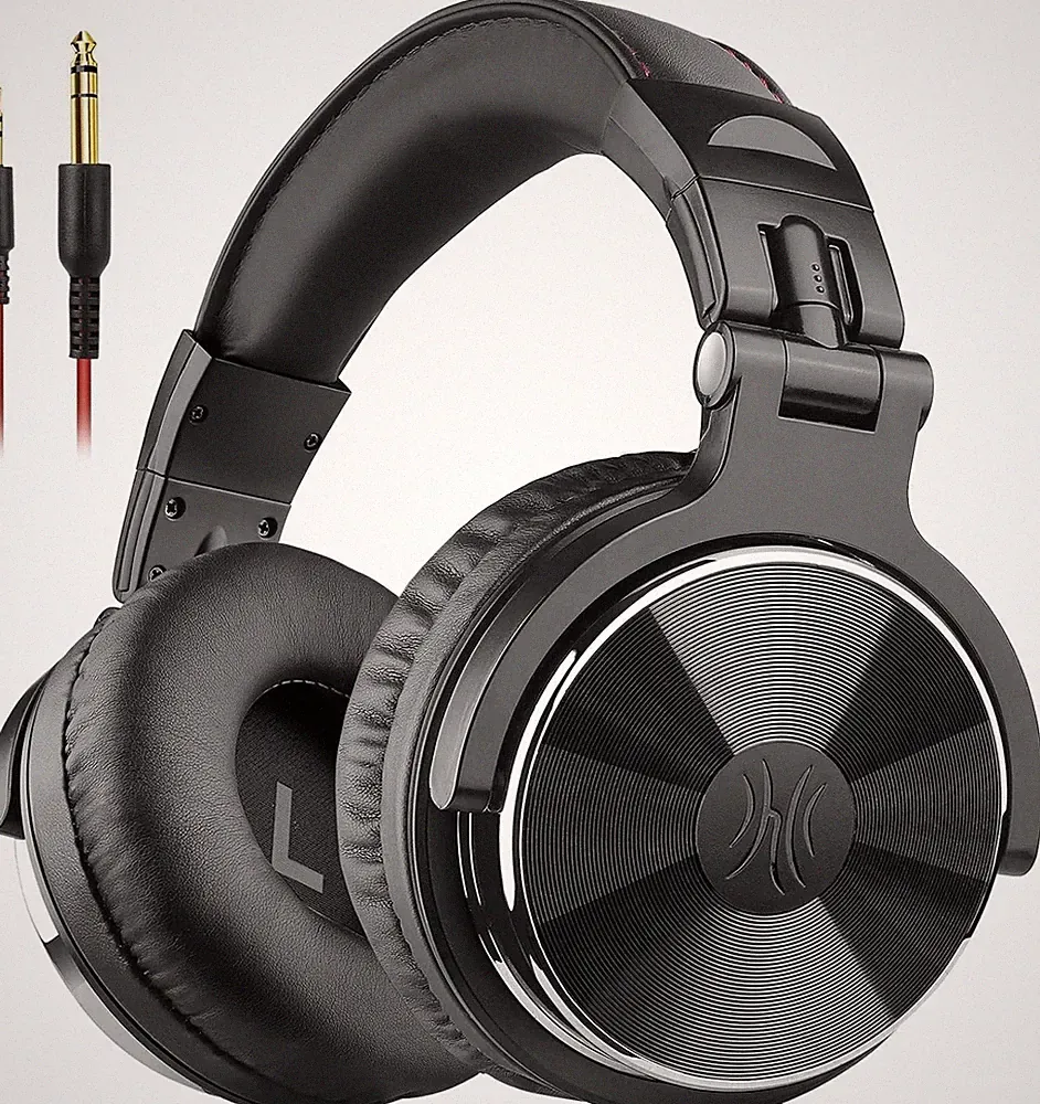 OneOdio Over Ear Kopfhörer 50mm Treiber, Bass, 6,35 & 3,5mm Klinke, Schwarz