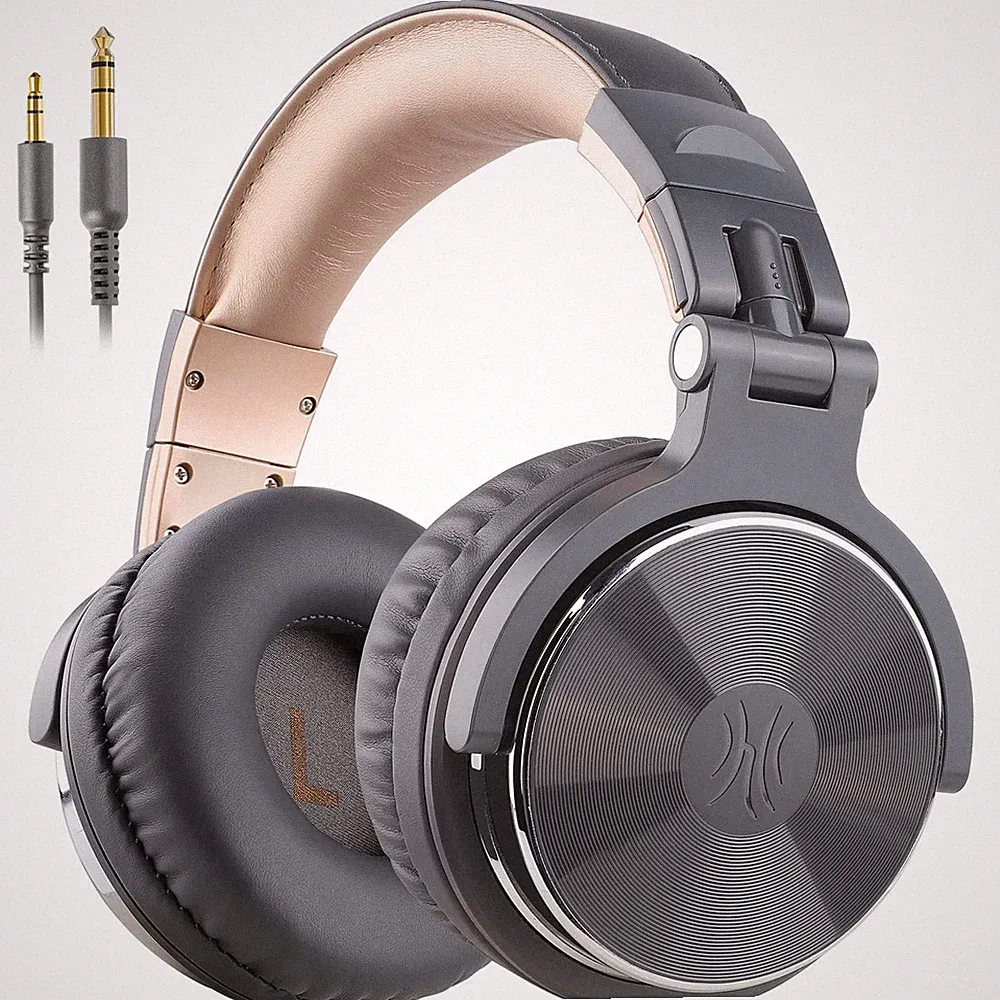 OneOdio Pro-10 Over Ear Kopfhörer Grau Gold, 50mm Treiber, Geräuschabschirmung