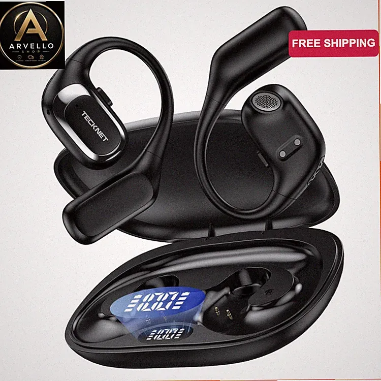 Open Ear Kopfhörer Bluetooth 6.0 mit 38h Akkulaufzeit, Schwarz, 14,2 mm, ideal