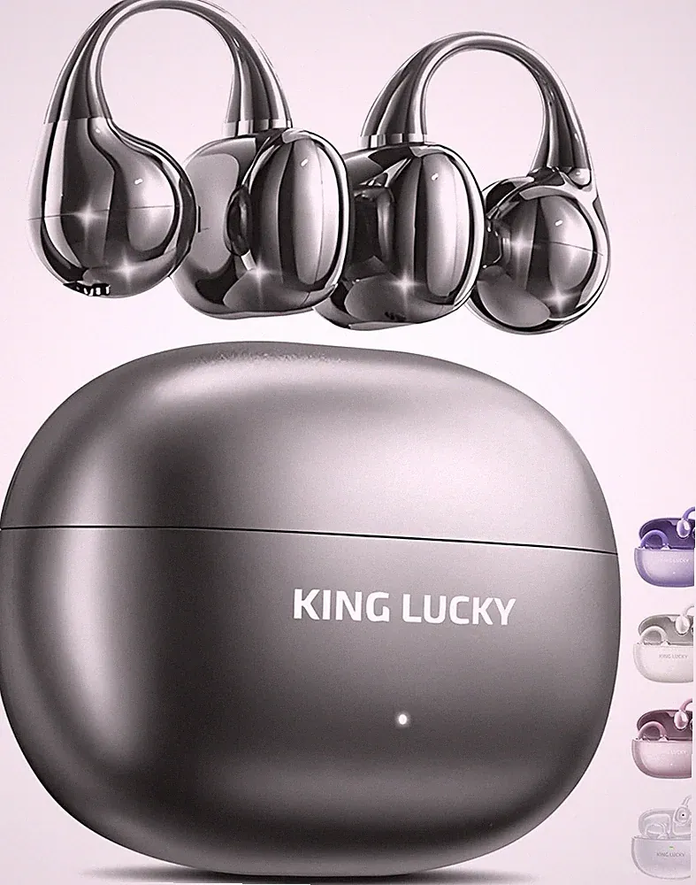 Open-Ear-Kopfhörer Kabellos Bluetooth 6.0 mit Mikrofon 50h Spielzeit Schwarz