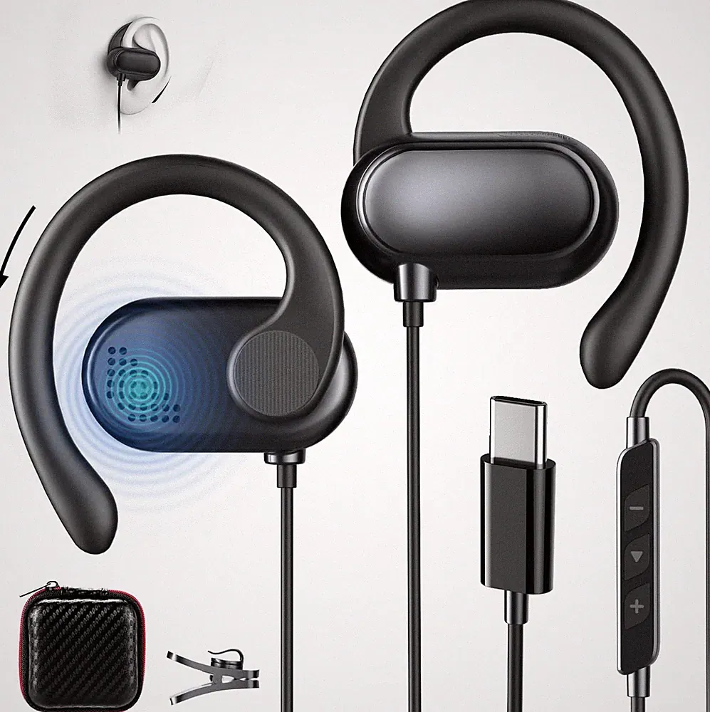 Open-Ear Kopfhörer USB C mit Kabel, Sport, Verstellbare Ohrhaken