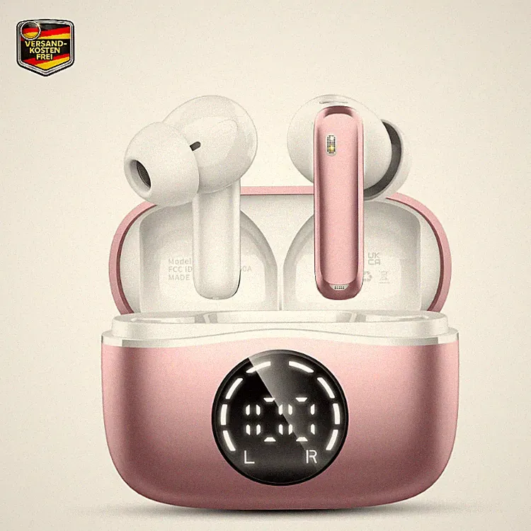 Ordtop Bluetooth Kopfhörer I13 Kabellos mit HiFi-Stereo, 50 Std Spielzeit, Rose