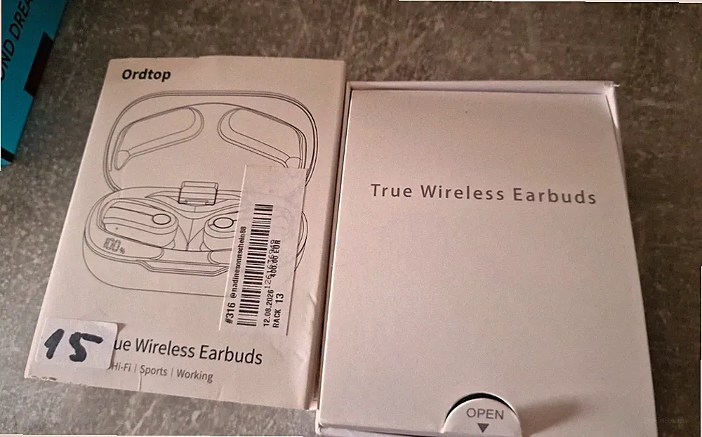 Ordtop True Wireless Earbuds Bluetooth In-Ear Kopfhörer kabellos Stereo Schwarz