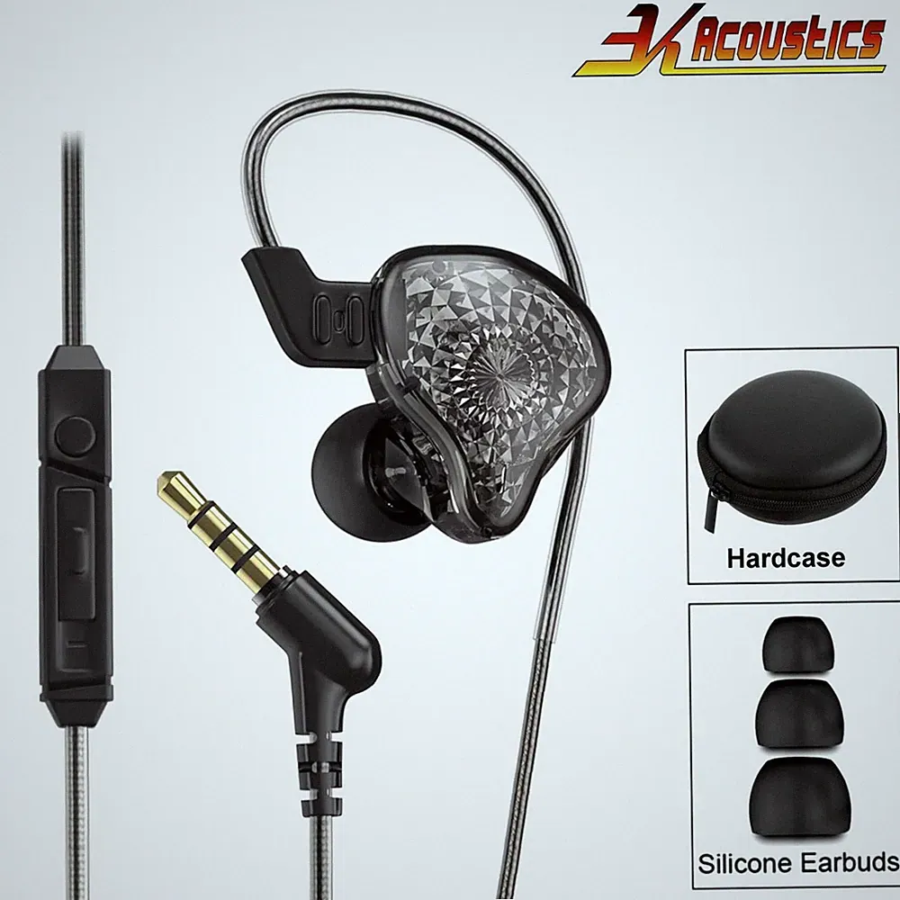 Original 3K K2 HD Professional HiFi Kopfhörer Headset Premium In-Ear Black