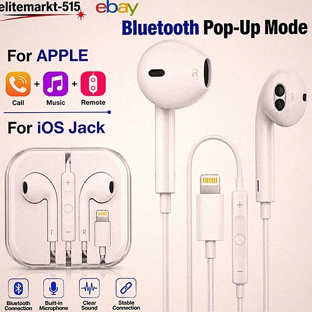 Original Apple EarPods mit USB Lightening– Weiß – Kompatibel für iPhone