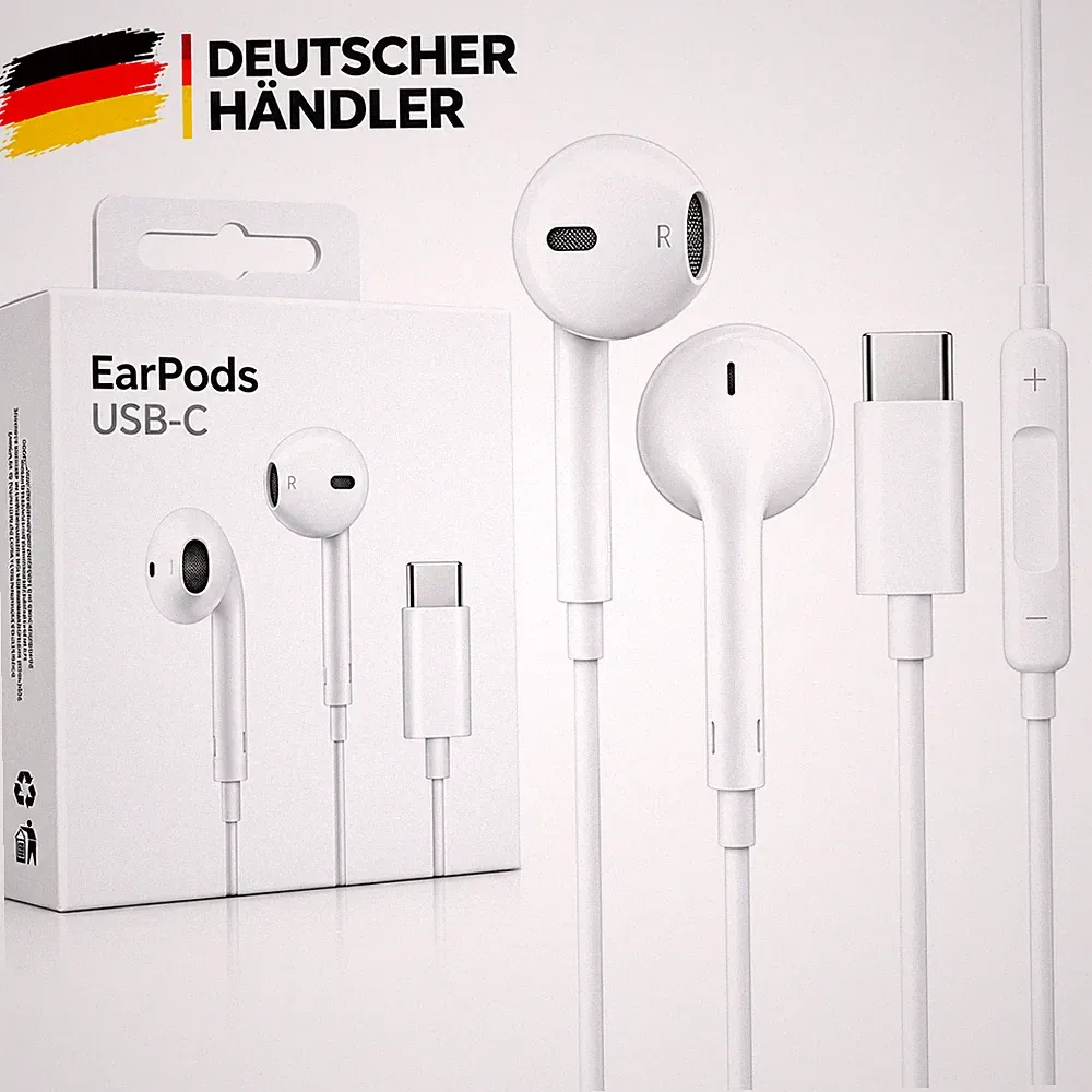 Original EarPods mit USB-C TYP-C weiss für iPhone 15 16 17 Serien