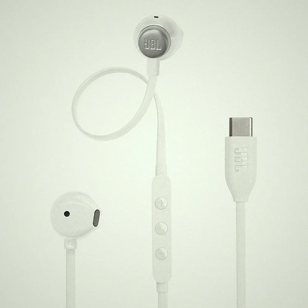 Original JBL TUNE 305C In-ear Kopfhörer Bass Weiß Headset kabelgebunden USB-C