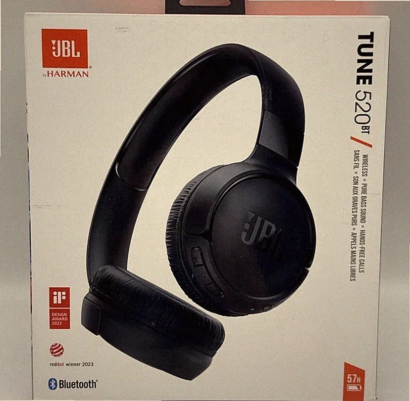ORIGINAL JBL TUNE 520BT BLUETOOTH WIRELESS ON-EAR KOPFHÖRER SCHWARZ PURE BASS