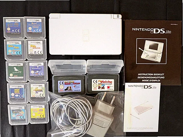 Original Nintendo DS Lite Spielkonsole | weiß | inkl Orig. Nintendo Stylus Pen