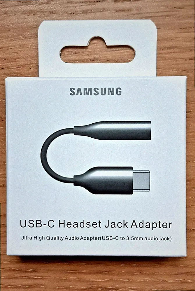 Original Samsung USB-C-auf-3,5-mm-Klinkenadapter. AUX-Kopfhöreranschluss Schwarz