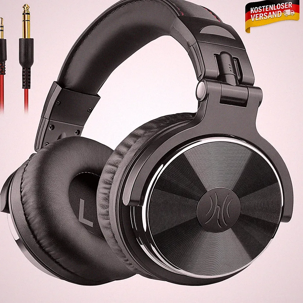 Over Ear Kopfhörer 50mm Bass Klang 3,5mm Anschluss Schwarz für Musik und Gaming