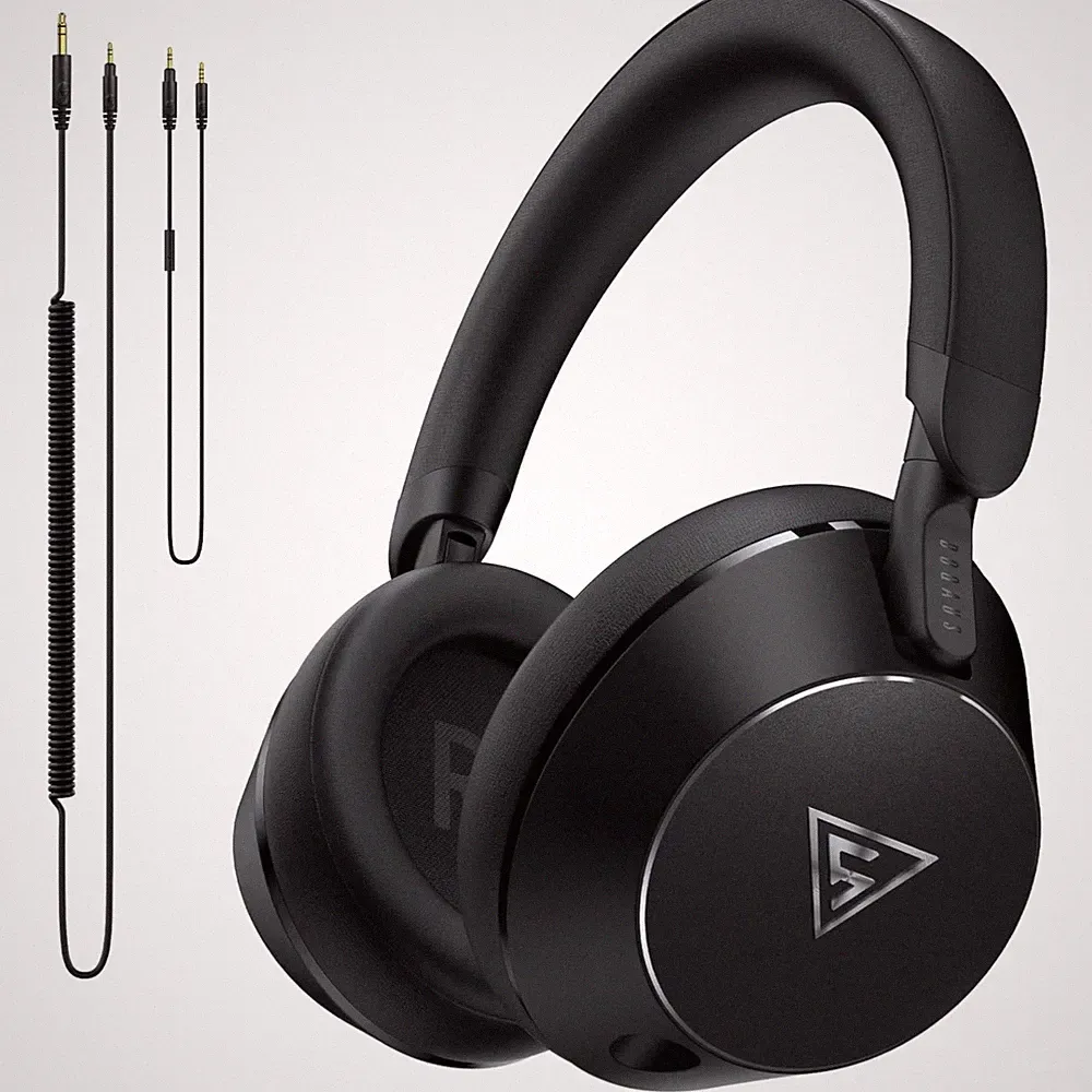 Over Ear Kopfhörer, 50mm HiFi, Kabel, Dual-Stecker, Share Port, Schwarz