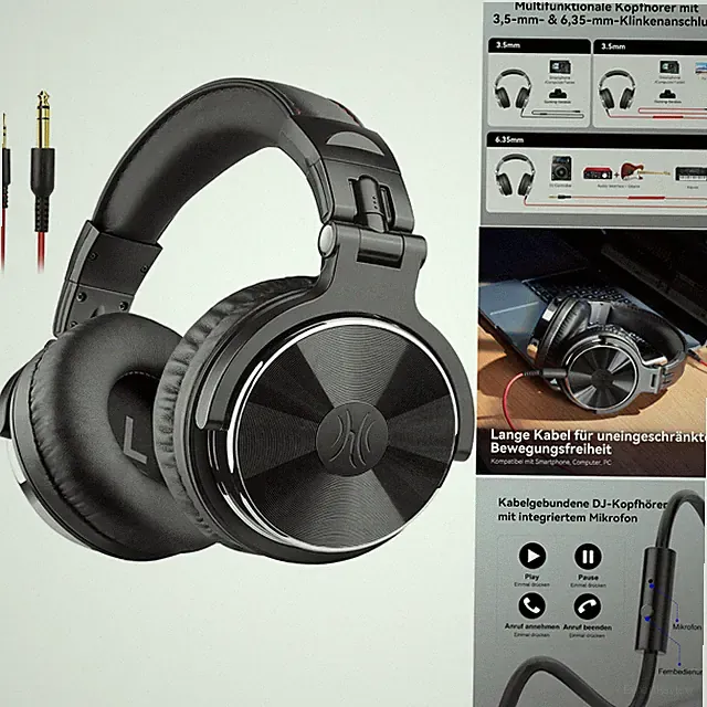Over Ear Kopfhörer 50mm Treiber Bassklang 3,5mm Klinke Studio