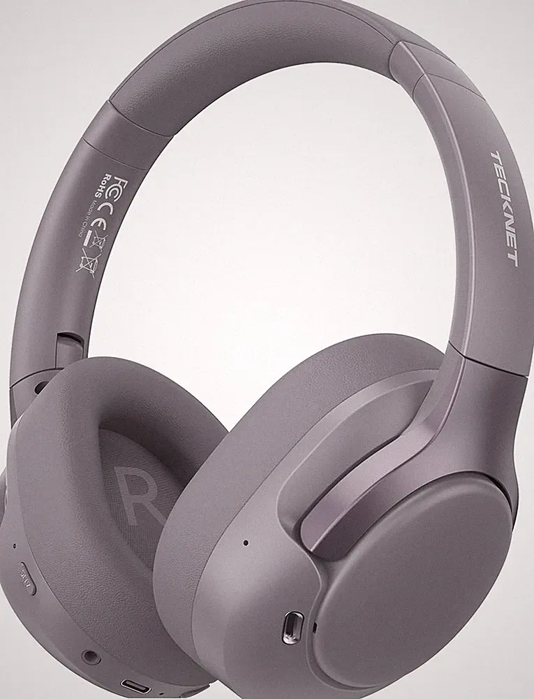 Over Ear Kopfhörer Bluetooth, Hybrid Active Noise Cancelling, 70 Std. Akku, Grau