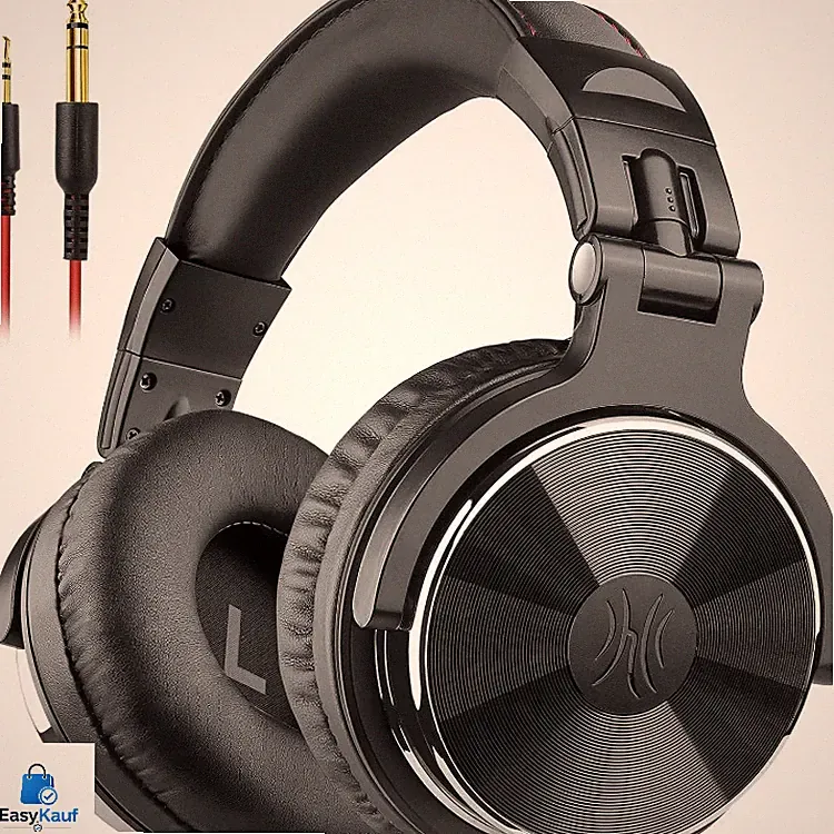 Over Ear Kopfhörer DJ Kopfhörer Bass Klang Schwarz 50mm Treiber 3 5mm Klinke