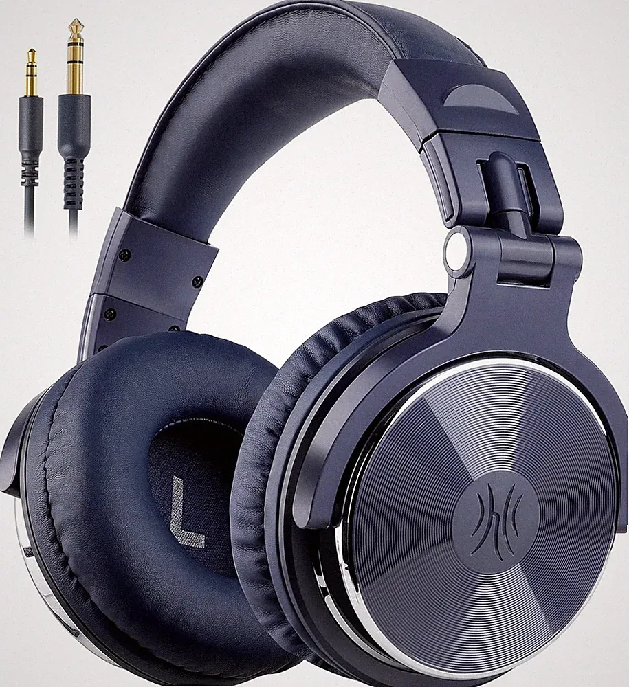 Over Ear Kopfhoerer Kabel 50mm Treiber Bass 6,35 3,5mm Klinke Studio DJ Headset