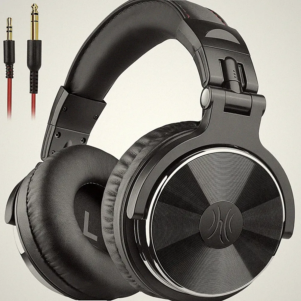 Over Ear Kopfhörer Kabel 50mm Treiber Bass Studio DJ Headphones 3,5 6,35mm