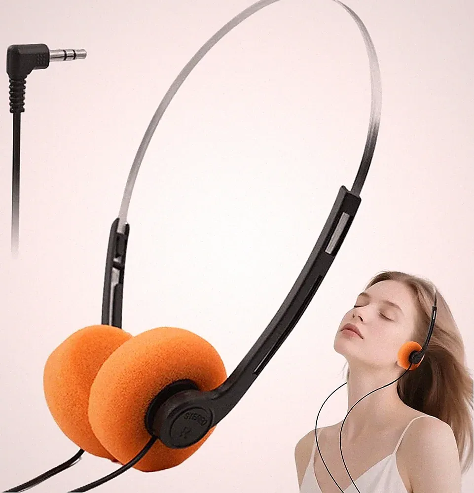 Over-Ear Kopfhörer Retro Design 80er Stereo Musik Noise-Cancel Handy Memory