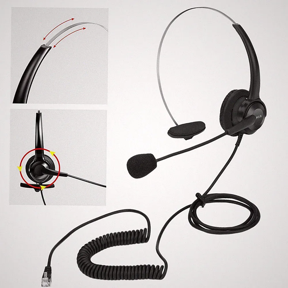 Over-Ear-Telefon-Headsets mit Mikrofon-Ohrmuscheln, drehbarer Kopfhörer für