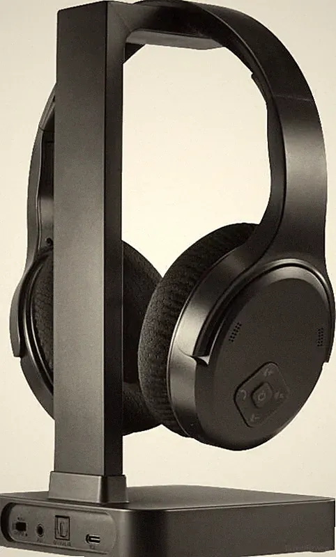 Over-Ear TV Funkkopfhörer Bluetooth 5.3 Schwarz Mikrofon 16h Akku 3,5mm