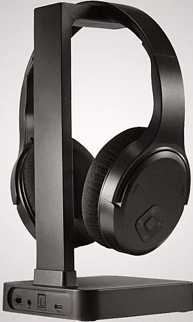 Over-Ear TV Funkkopfhörer Bluetooth 5.3 Schwarz Mikrofon 16h Akku 3,5mm