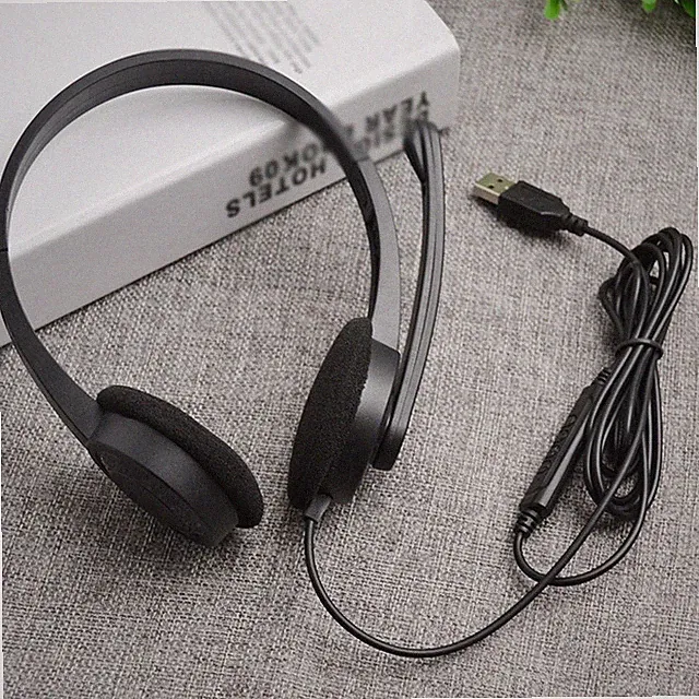 Over Ear USB kabelgebundenes Headset f��r Gaming und f��r die Arbeit mit Inline