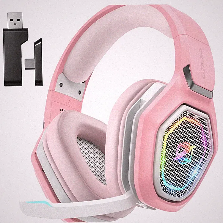 Ozeino Gaming Headset mit Mikrofon Geräuschunterdrückung 2.4GHz Wireless