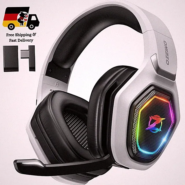 Ozeino OW810 Gaming Headset für PS5, PC, Switch 2.4GHz Bluetooth, 40H Akku, RGB