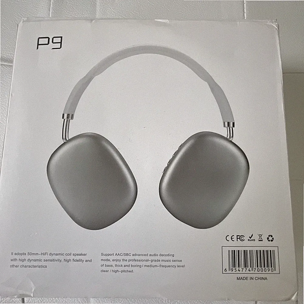 P9 Over-Ear Kopfhörer Kopfbügel Silber/Weiß Bluetooth kabellos 5cm Treiber