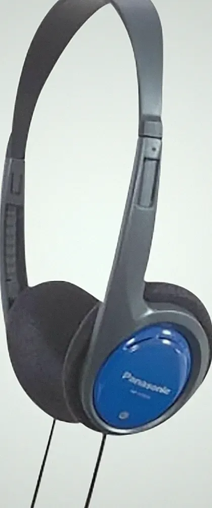 Panasonic Bügelkopfhörer Blau 30mm Treiber 1,2m Kabel 3,5mm Klinke Leichtgewicht