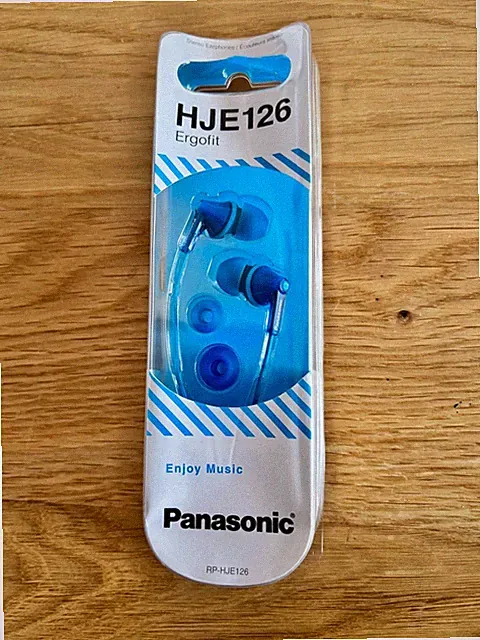 Panasonic Kopfhörer RP-HJE 125 E-K bzw. RP-HJE126 blau Ohrhörer InEar Ergofit