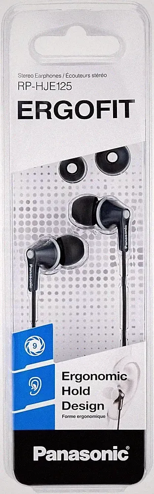Panasonic Kopfhörer RP-HJE 125 E-K schwarz Ohrhörer InEar Headset Ergofit