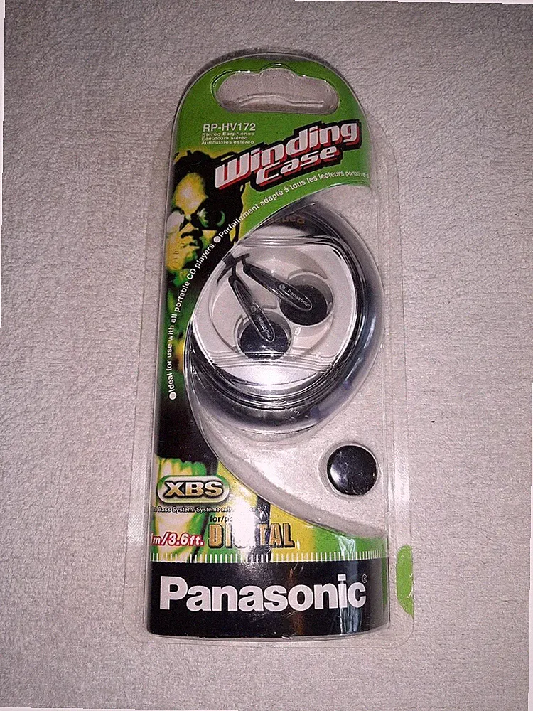 PANASONIC KOPFHÖRER RP-HV172 STEREO IN-EAR KABELGEBUNDEN 3,5mm WINDING CASE XBS