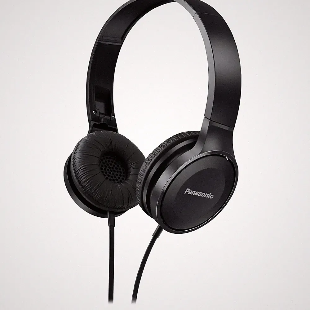Panasonic RP-HF100ME On Ear Kopfhörer kabelgebunden Schwarz Faltbar, Headset