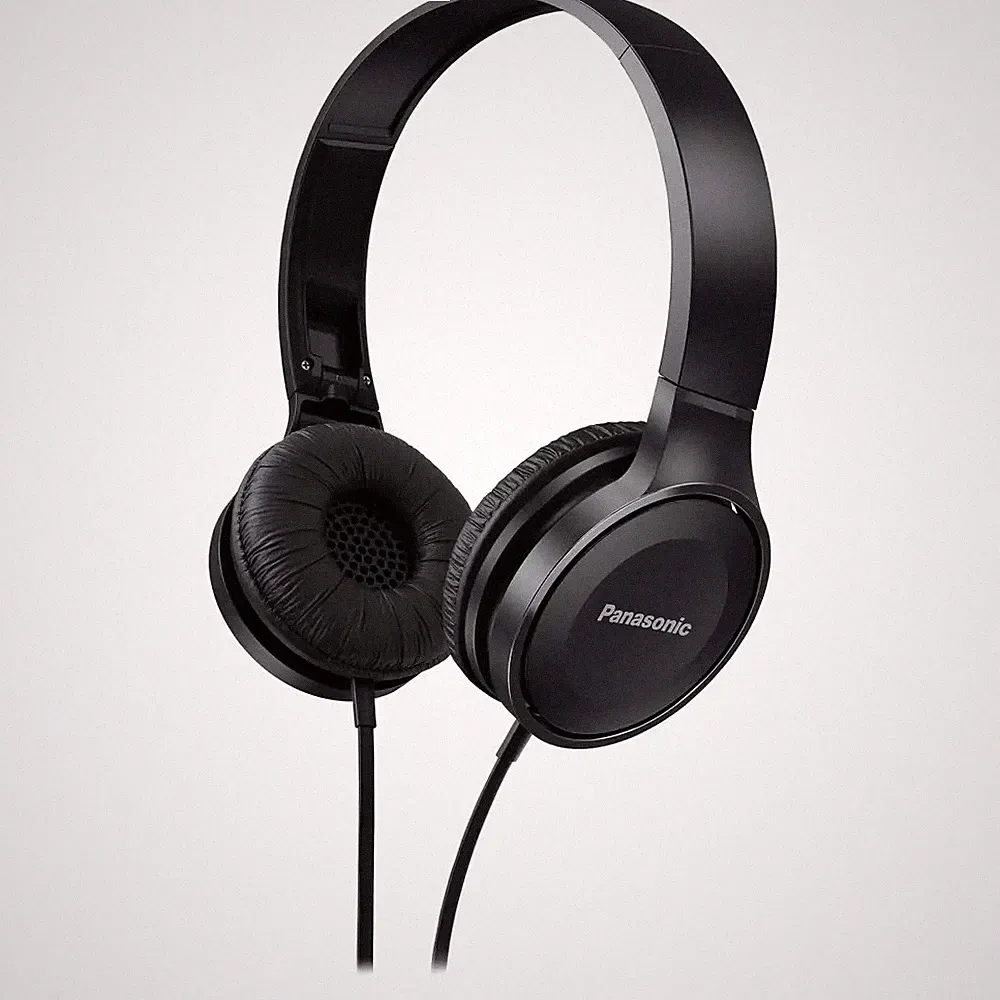 Panasonic RP-HF100ME On Ear Kopfhörer kabelgebunden Schwarz Faltbar, Headset