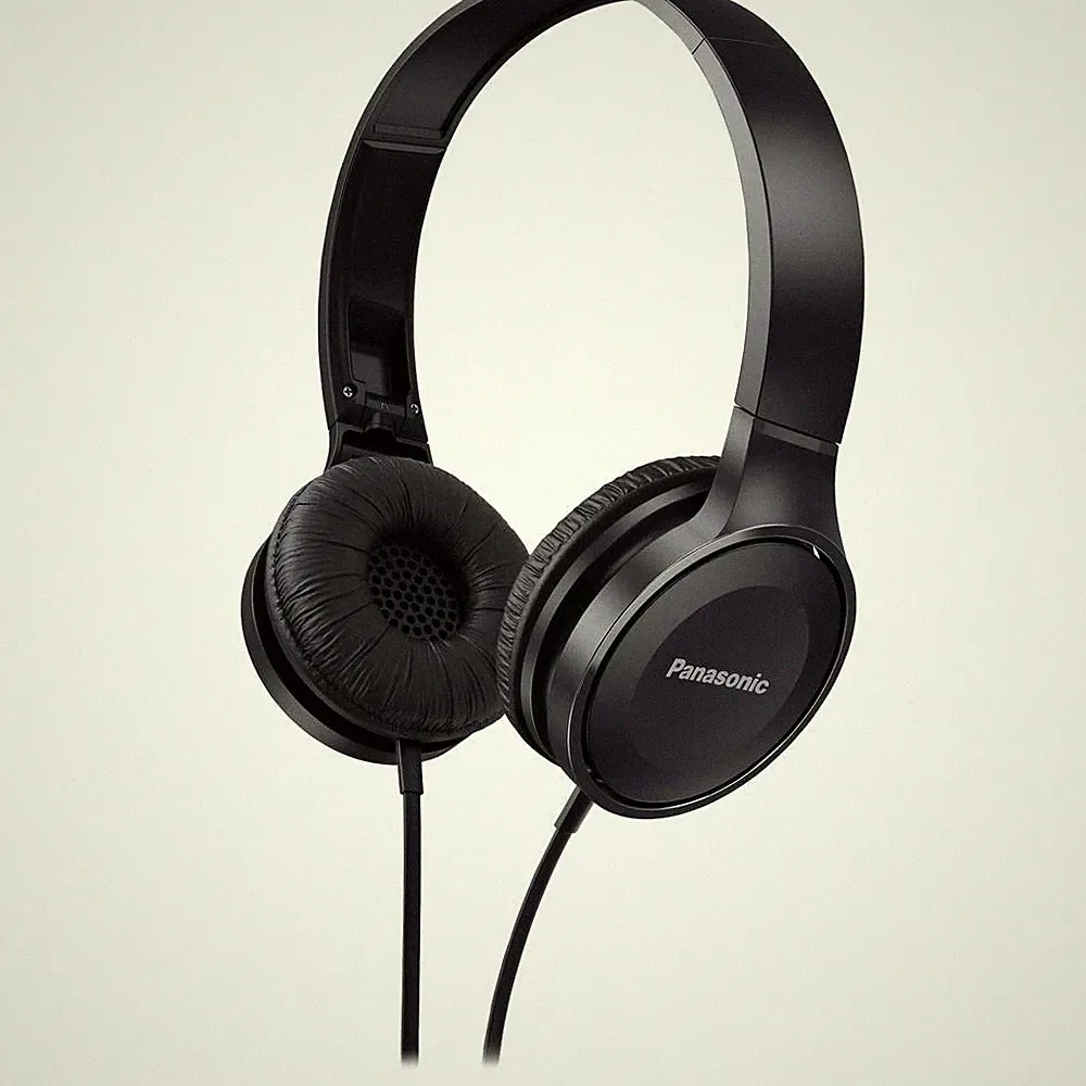 Panasonic RP-HF100ME On Ear Kopfhörer kabelgebunden Schwarz Faltbar, Headset