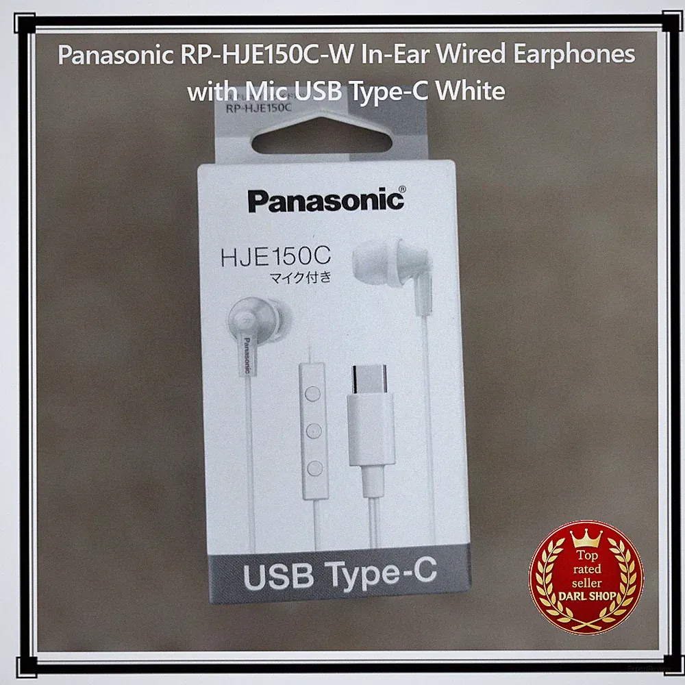 Panasonic RP-HJE150C-W Kabelgebundene In-Ear-Kopfhörer mit Mikrofon USB Typ-C...