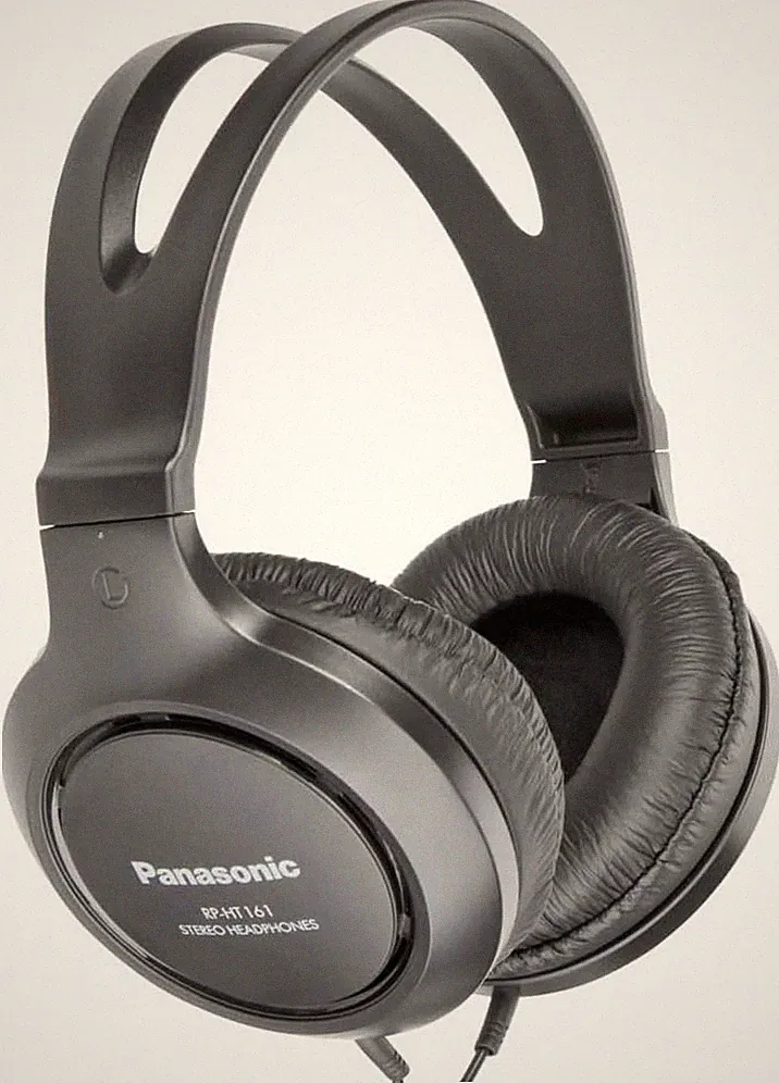 Panasonic RP-HT161E-K Hifi-Kopfhörer - 2 m langes Kabel, 10-27.000 Hz, 30 mm