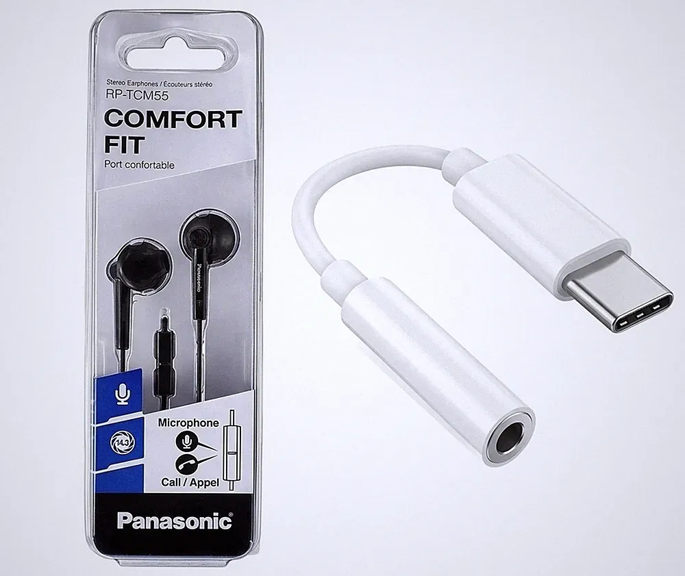 Panasonic RP-TCM55 Kopfhörer Kabelgebunden In Ear Mikrofon Fernbedienung iPhone, Galaxy 3,5mm USB C