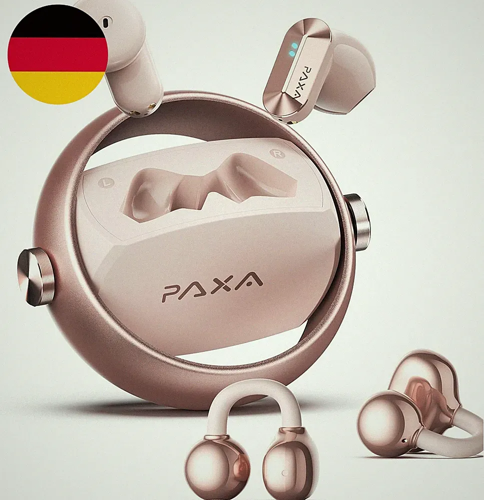 PAXA 2-In-1 Doppel-Set Clip on Kopfhörer Open Ear Kopfhörer Bluetooth 6.0 0Ms Ve